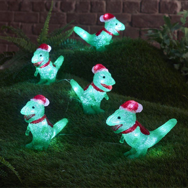 Three Kings Set of 5 Dinosaur Christmas Lights 5050642094474